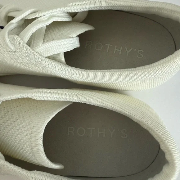 Rothy's White Textured Sneakers with Minimalist Design - Picture 4 of 6
